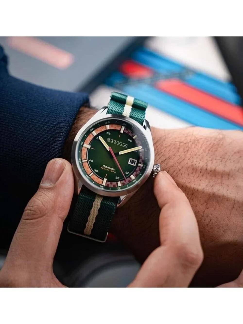 NWT Cadola Paddock Automatic Green Dial Men's Watch